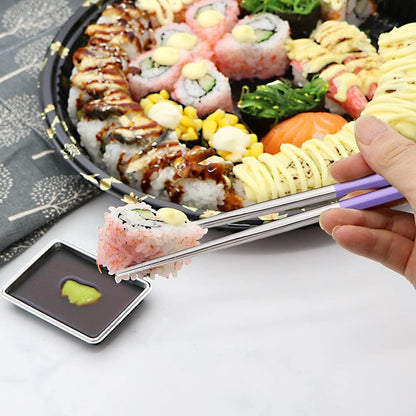 Palillos de acero inoxidable 304 reutilizables, de varios colores, ligeros, palillos de metal aptos para el lavavajillas – 5 pares - 033985217378