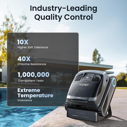 AIPER Scuba X1 - Robot de piscina inalámbrico con potente succión, doble filtración y base de carga inalámbrica, limpieza de suelo/pared/línea de flotación, tiempo de funcionamiento de 185min Aiper Actualización T1 OTA