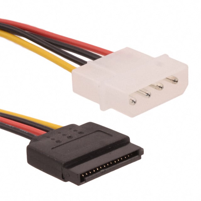 Assmann WSW Components AK-SATA-PC-015 AK-SATA Conector de 04 pos. rectangular a conector de 15 pos SATA 0.49' (150.0mm)
