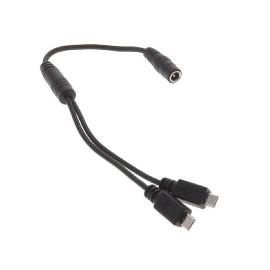 GlobTek, Inc. CMB11850M25MICB2(R) - Conector tipo barril - 2.1mm DI, 5.5mm DE a clavija de conexión macho USB B (2) 0.82' (250.0mm)