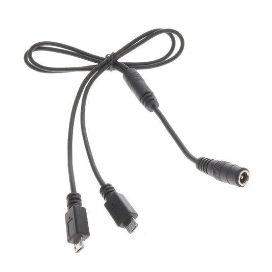 GlobTek, Inc. CMB11850M5MICB2(R) - Conector tipo barril - 2.1mm DI, 5.5mm DE a clavija de conexión macho USB B (2) 1.64' (500.0mm)