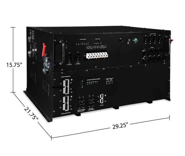 All In One Solar Battery Power Box - Batería industrial de alta resistencia de 5,12 kWh, cargador inversor de onda sinusoidal pura de 3 kW, entrada solar de 1400 vatios - AIMS Power AIO-12V
