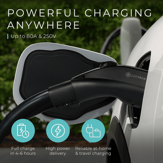 Adaptador de vehículo eléctrico Lectron Tesla a J1772 | 250 V | 80 A | Certificación UL 2252