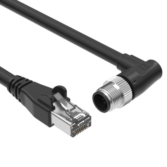 Tensility International Corp 10-06563 M12 X-Code Circular 08 pos macho, ángulo recto a RJ45, 8p8c 32.81' (10.00m)