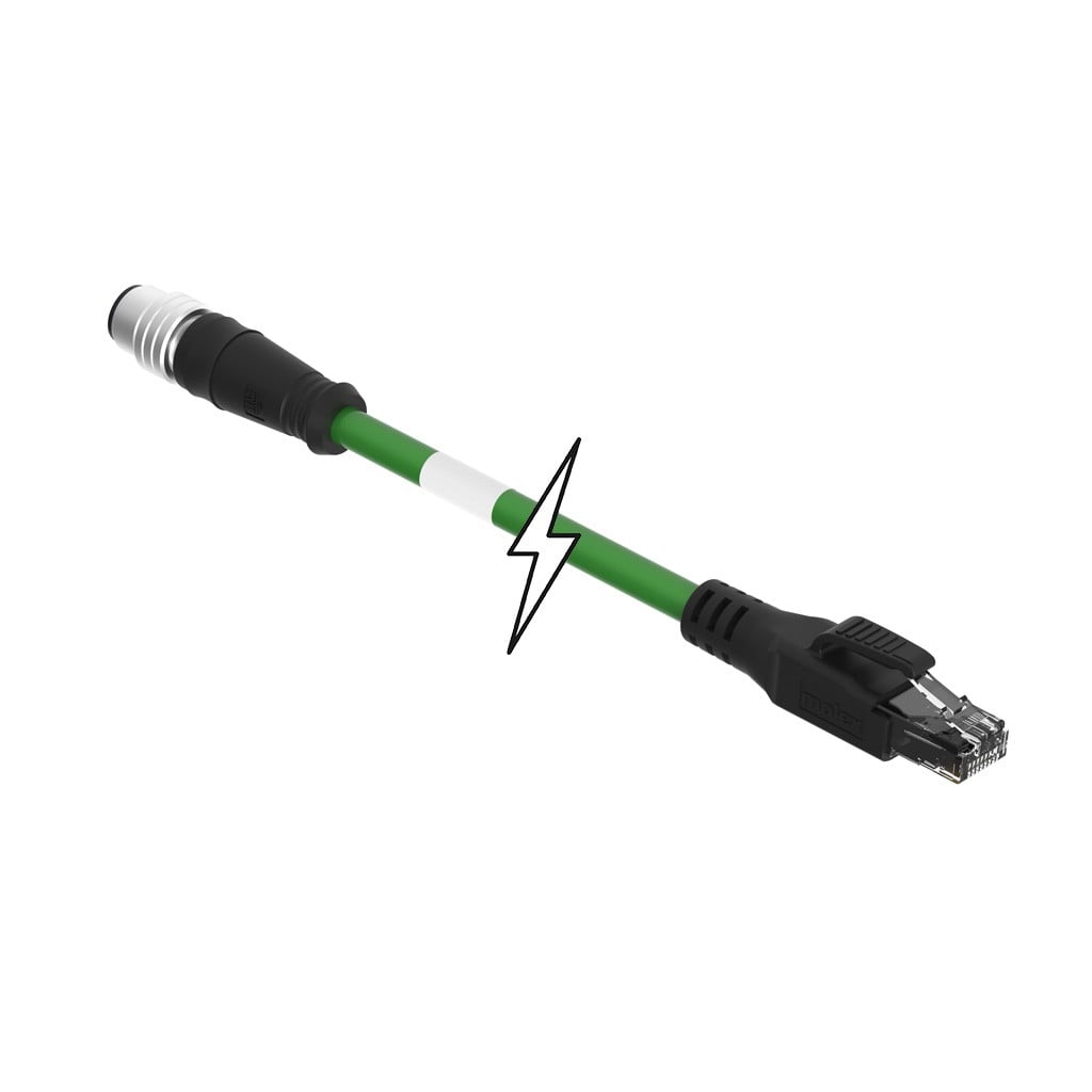 Molex 1201080256 120108 Circular de 04 pos macho a RJ45, 8p4c 3.28' (1.00m)