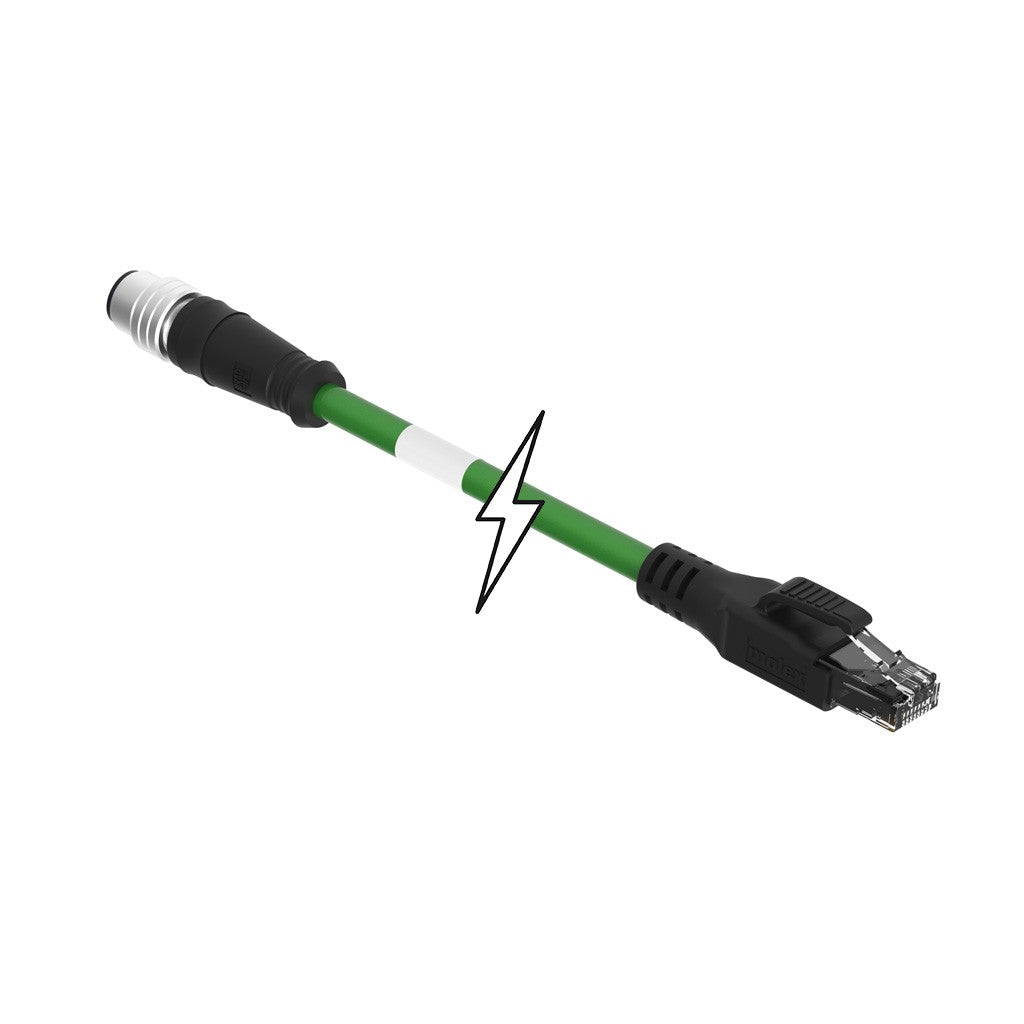 Molex 1201080258 120108 Circular de 04 pos macho a RJ45, 8p4c 32.81' (10.00m)