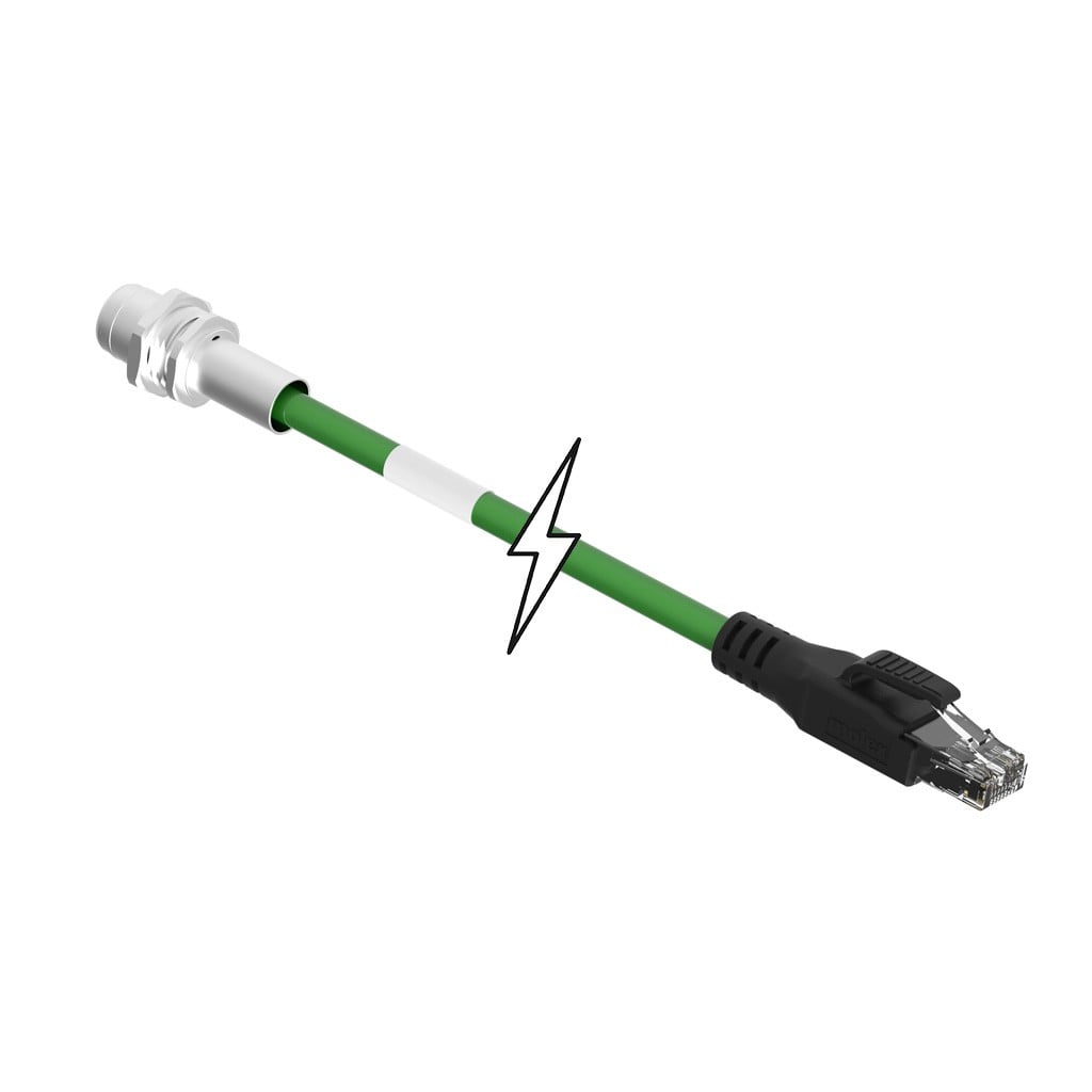 Molex 1201080520 Brad Ultra-Lock 120108 Circular, hembra y de 04 pos a RJ45, 8p4c 6.56' (2.00m)