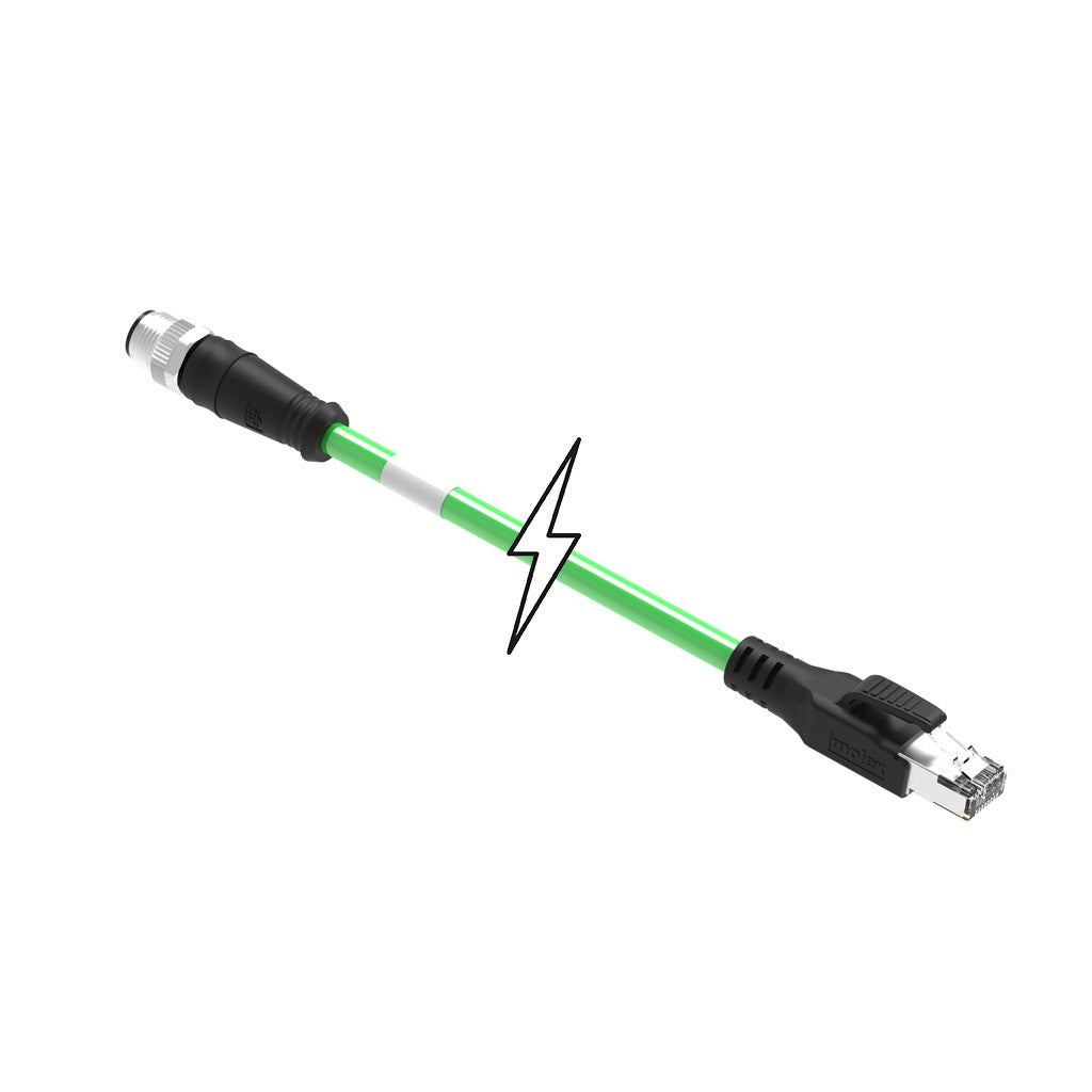 Molex 1201080522 Brad Ultra-Lock 120108 Circular de 04 pos macho a RJ45, 8p4c 6.56' (2.00m)