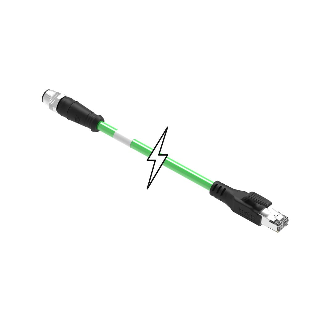 Molex 1201088333 Brad Ultra-Lock 120108 Circular de 04 pos macho a RJ45, 8p4c 16.40' (5.00m)