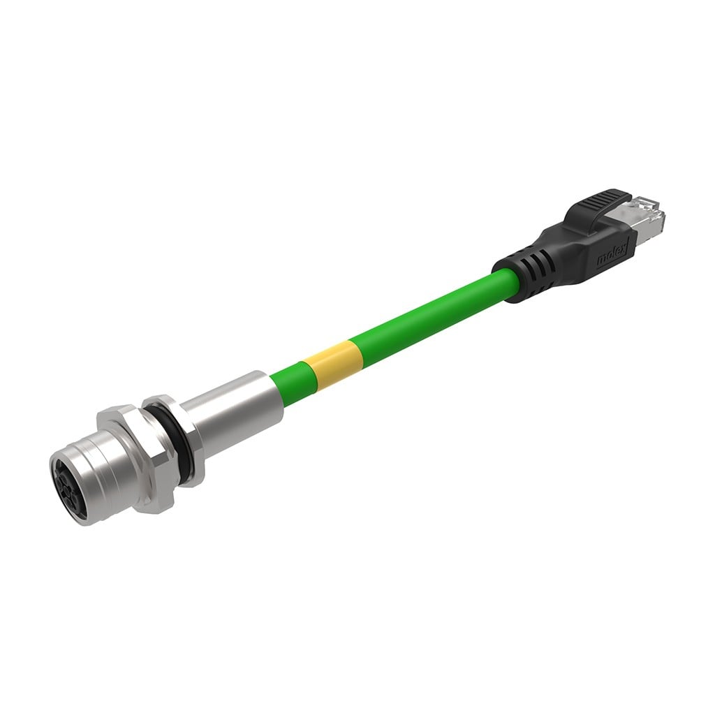 Molex 1201088377 Brad Ultra-Lock 120108 Circular, hembra y de 04 pos a RJ45, 8p4c 1.64' (500.0mm)