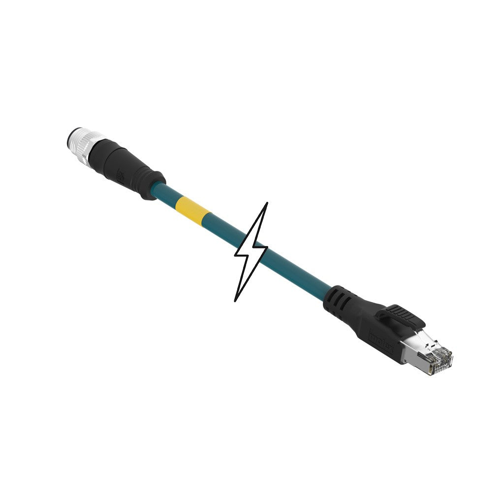 Molex 1201088458 Brad Ultra-Lock 120108 Circular de 04 pos macho a RJ45, 8p4c 32.81' (10.00m)