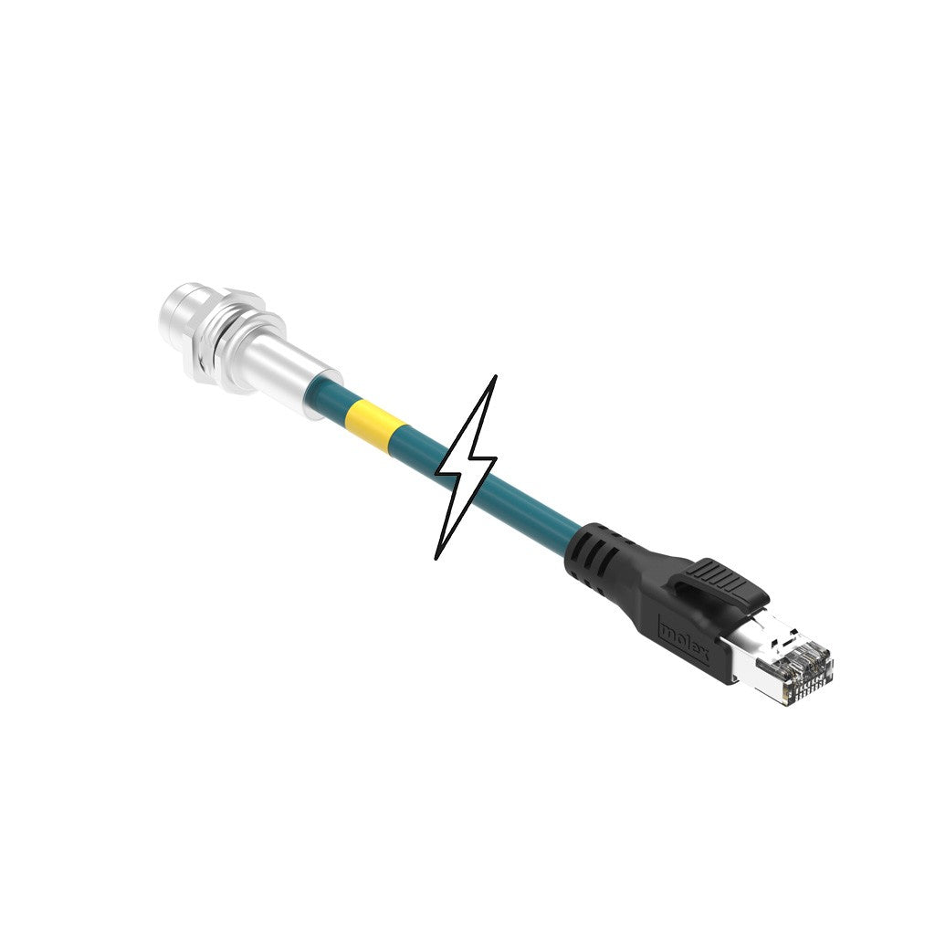Molex 1201088499 Brad Ultra-Lock 120108 Circular de 04 pos macho a RJ45, 8p4c 3.28' (1.00m)