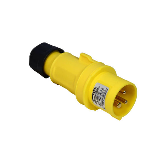 Famatel USA 13100 * Pin y manguito (2P3W) Clavija de conexión, clavijas macho 16A 110/130VCA