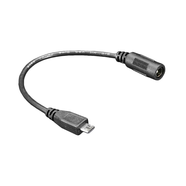Adafruit Industries LLC 2727 - Conector tipo barril - 2.1mm DI, 5.5mm DE a clavija de conexión Micro USB B 0.63' (190.5mm)