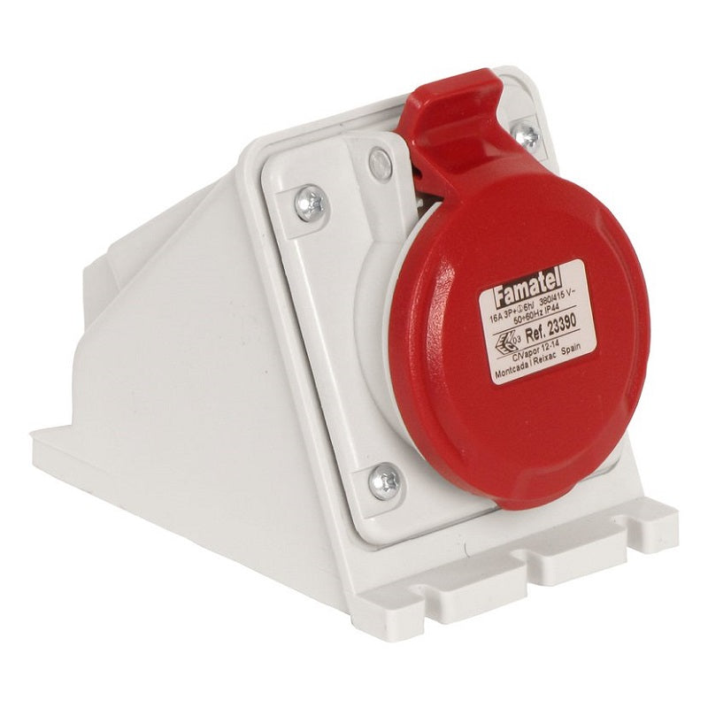 Famatel USA 23392 * Pin y manguito (3P4W) Receptáculo, toma hembra 32A 400VCA