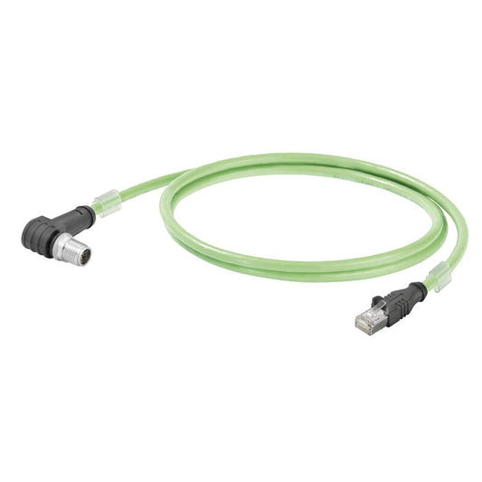 Weidmüller 2485600015 - Circular 08 pos macho, ángulo recto a RJ45, 8p8c 4.92' (1.50m)