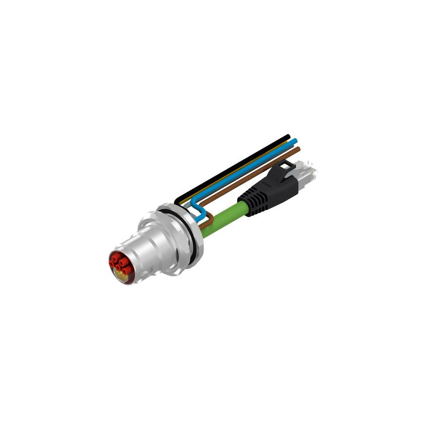 Amphenol CONEC 57-22007 57 Circular 09 pos macho a RJ45, 8p4c y conductores 3.28' (1.00m)