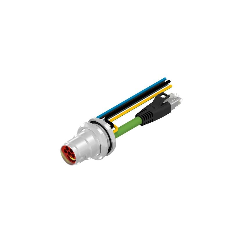 Amphenol CONEC 57-22009 57 Circular 09 pos hembra a RJ45, 8p4c y conductores 1.64' (500.0mm)
