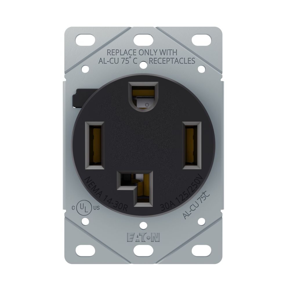 Eaton Wiring Devices AH1257BK-F - NEMA 14-30R Receptáculo, enchufes hembra 30A 125/250VCA