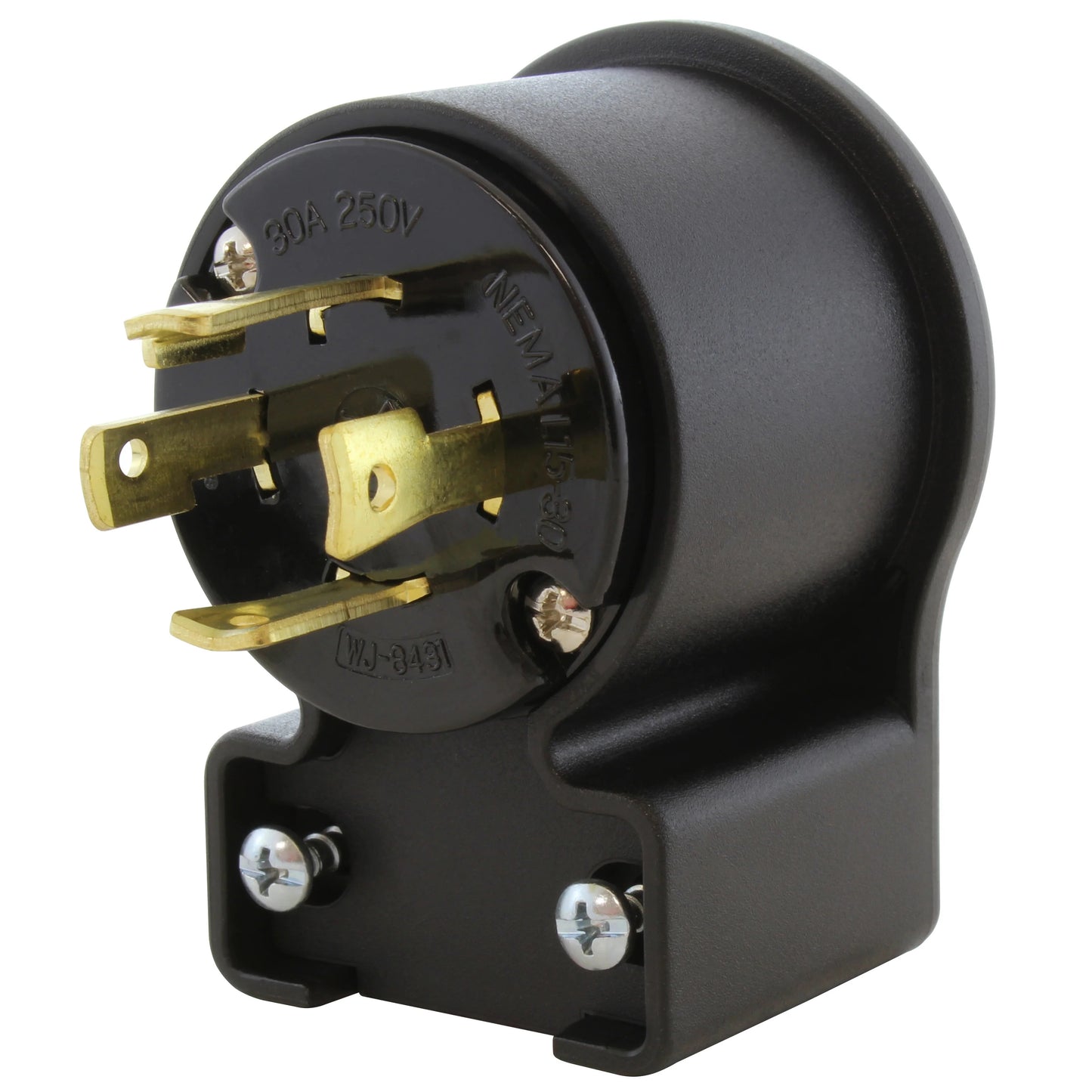 AC Connectors ASEL1530P AC WORKS® NEMA L15-30P Clavija de conexión, hojas macho 30A 250V, Trifásico