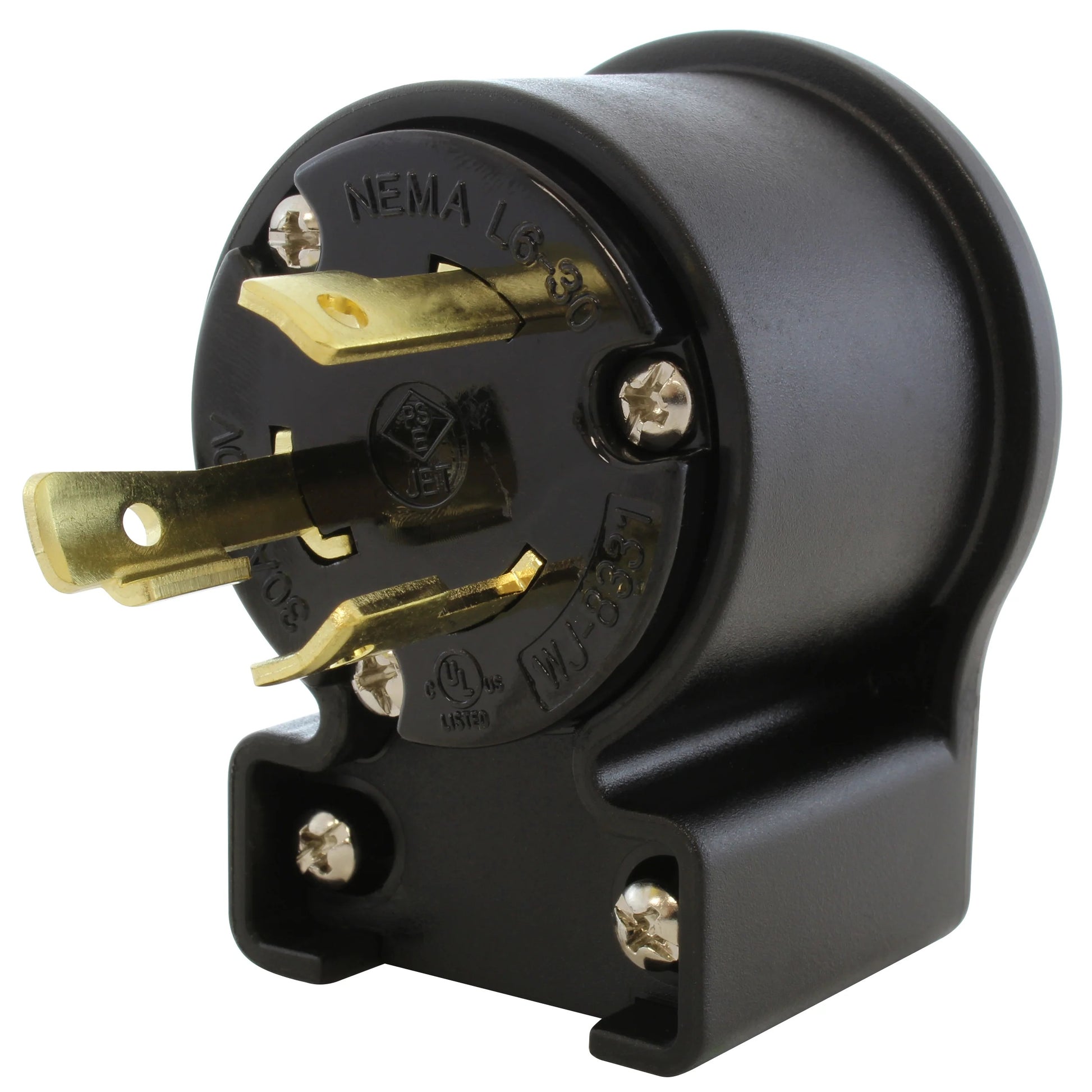 AC WORKS® ASEL630P - NEMA L6-30P Clavija de conexión, hojas macho 30A 250V