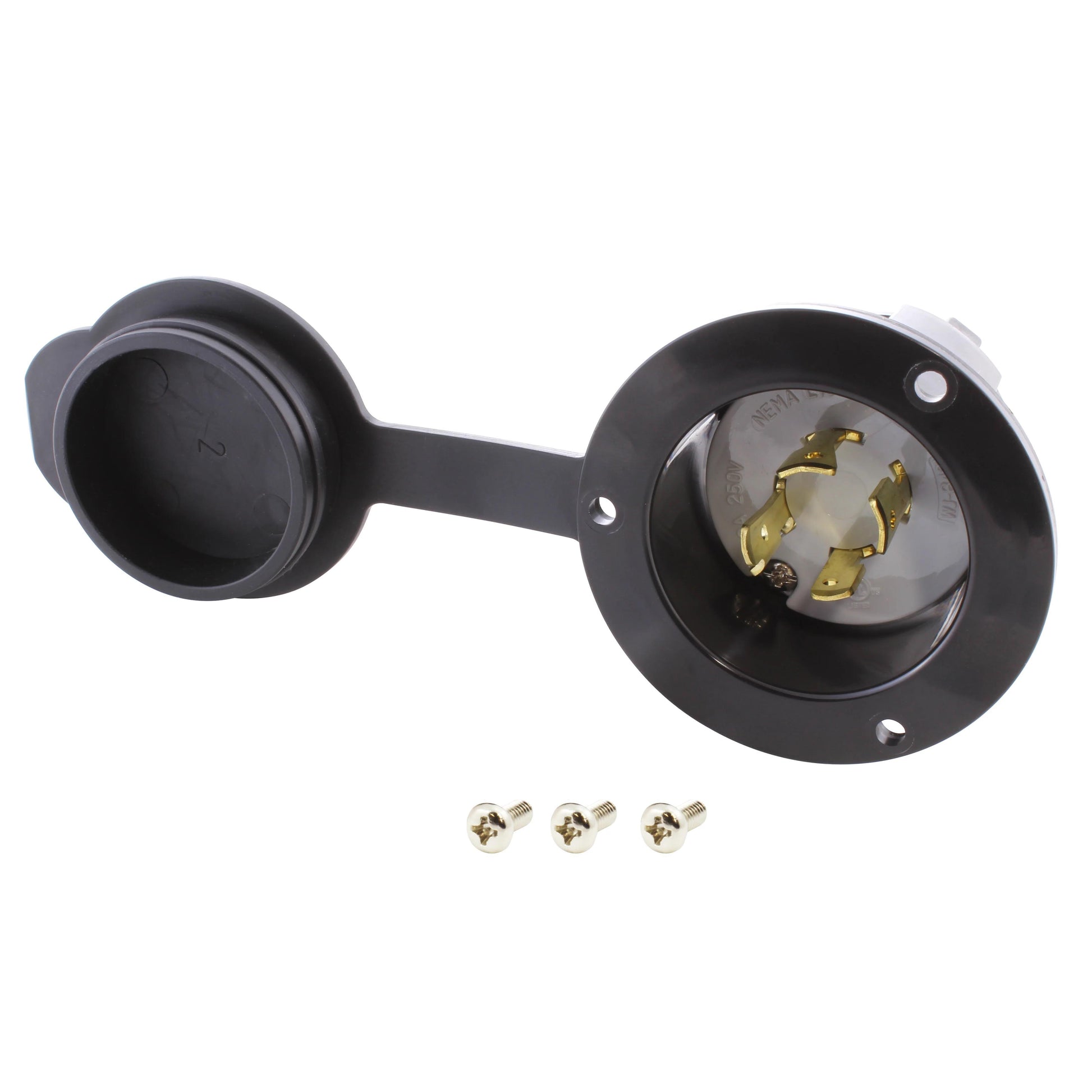 AC Connectors ASINL1520P-FC AC WORKS® NEMA L15-20P Receptáculo, hojas macho 20A 250V, Trifásico