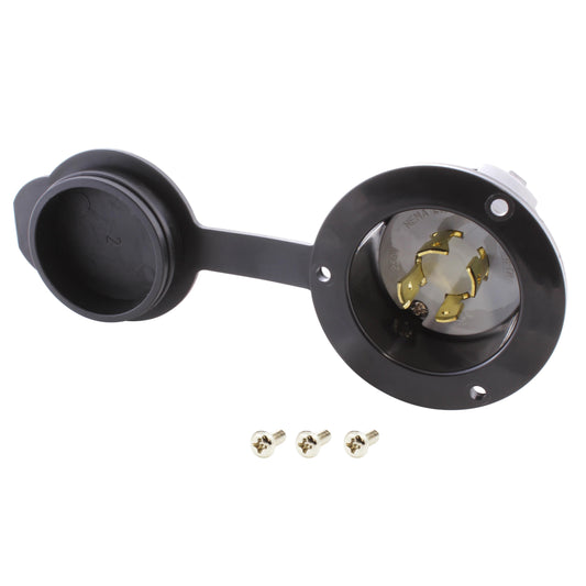 AC Connectors ASINL1520P-FC AC WORKS® NEMA L15-20P Receptáculo, hojas macho 20A 250V, Trifásico