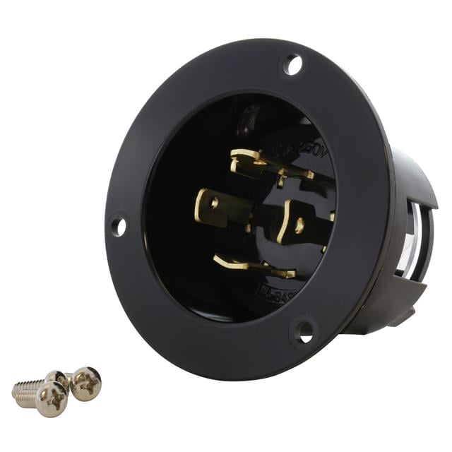 AC Connectors ASINL1530P AC WORKS® NEMA L15-30P Clavija de conexión, hojas macho 30A 240V, 3 Trifásico