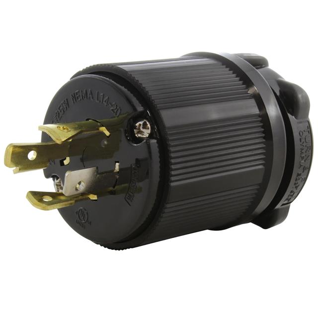 AC Connectors ASL1420P-BK AC WORKS® NEMA L14-20P Clavija de conexión, hojas macho 20A 125/250VCA