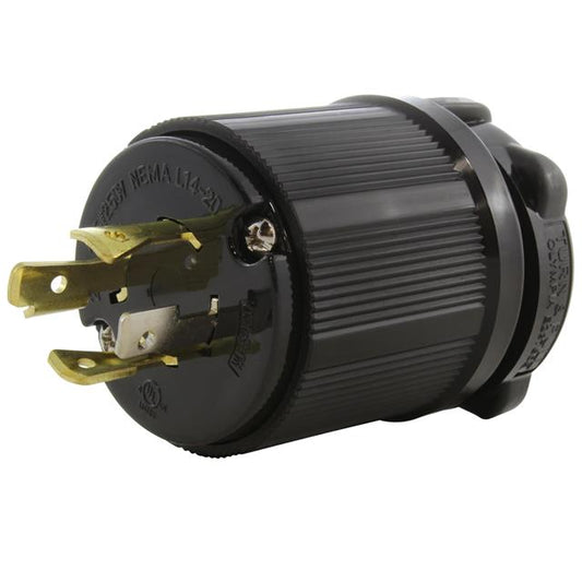 AC Connectors ASL1420P-BK AC WORKS® NEMA L14-20P Clavija de conexión, hojas macho 20A 125/250VCA