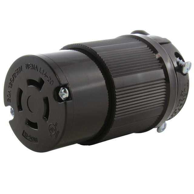 AC Connectors ASL1420R-BK AC WORKS® NEMA L14-20R Clavija de conexión, enchufes hembra 20A 125/250VCA