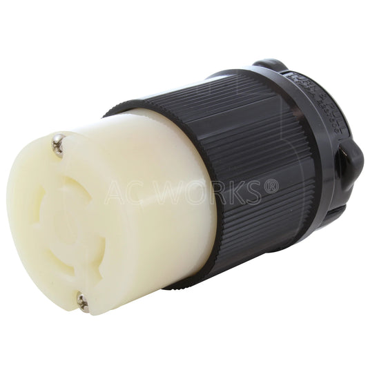 AC WORKS® ASL1730R-BK - NEMA L17-30R Clavija de conexión, enchufes hembra 30A 600V, Trifásico