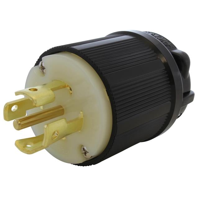 AC Connectors ASL2230P-BK AC WORKS® NEMA L22-30P Clavija de conexión, hojas macho 30A 277/480VCA, 3 fase