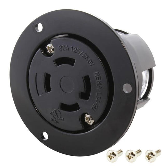 AC Connectors ASOUL1430R AC WORKS® NEMA L14-30R Clavija de conexión, enchufes hembra 30A 125/250VCA