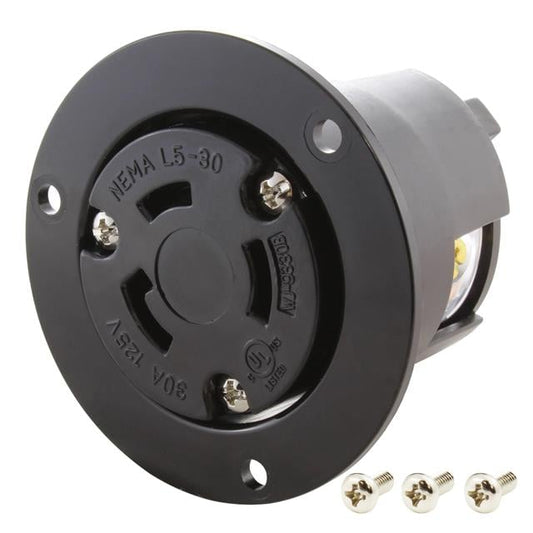 AC Connectors ASOUL530R AC WORKS® NEMA L5-30R Clavija de conexión, enchufes hembra 30A 125V