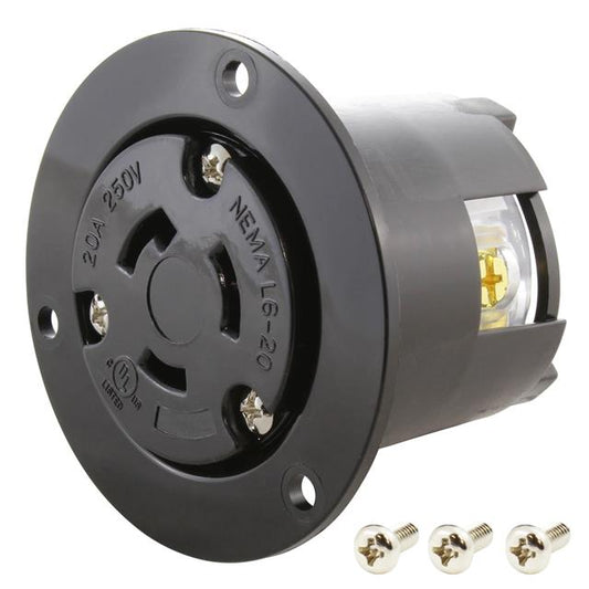 AC Connectors ASOUL620R AC WORKS® NEMA L6-20R Clavija de conexión, enchufes hembra 20A 250V