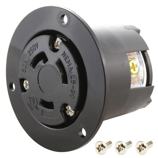 AC Connectors ASOUL630R AC WORKS® NEMA L6-30R Clavija de conexión, enchufes hembra 30A 250V