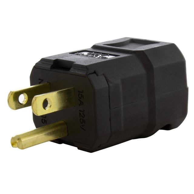 AC Connectors ASQ515P-BK AC WORKS® NEMA 5-15P Clavija de conexión, hojas macho 15A 125V
