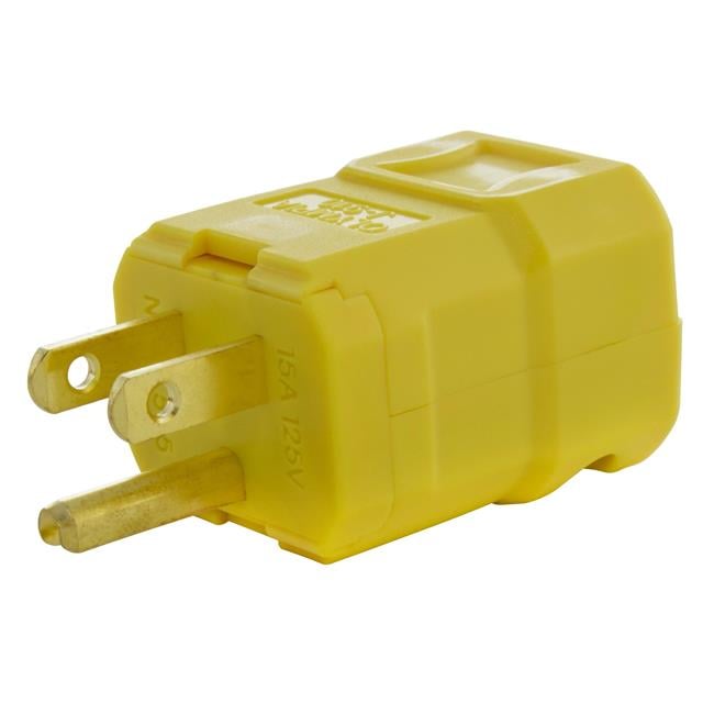 AC Connectors ASQ515P-YW AC WORKS® NEMA 5-15P Clavija de conexión, hojas macho 15A 125V