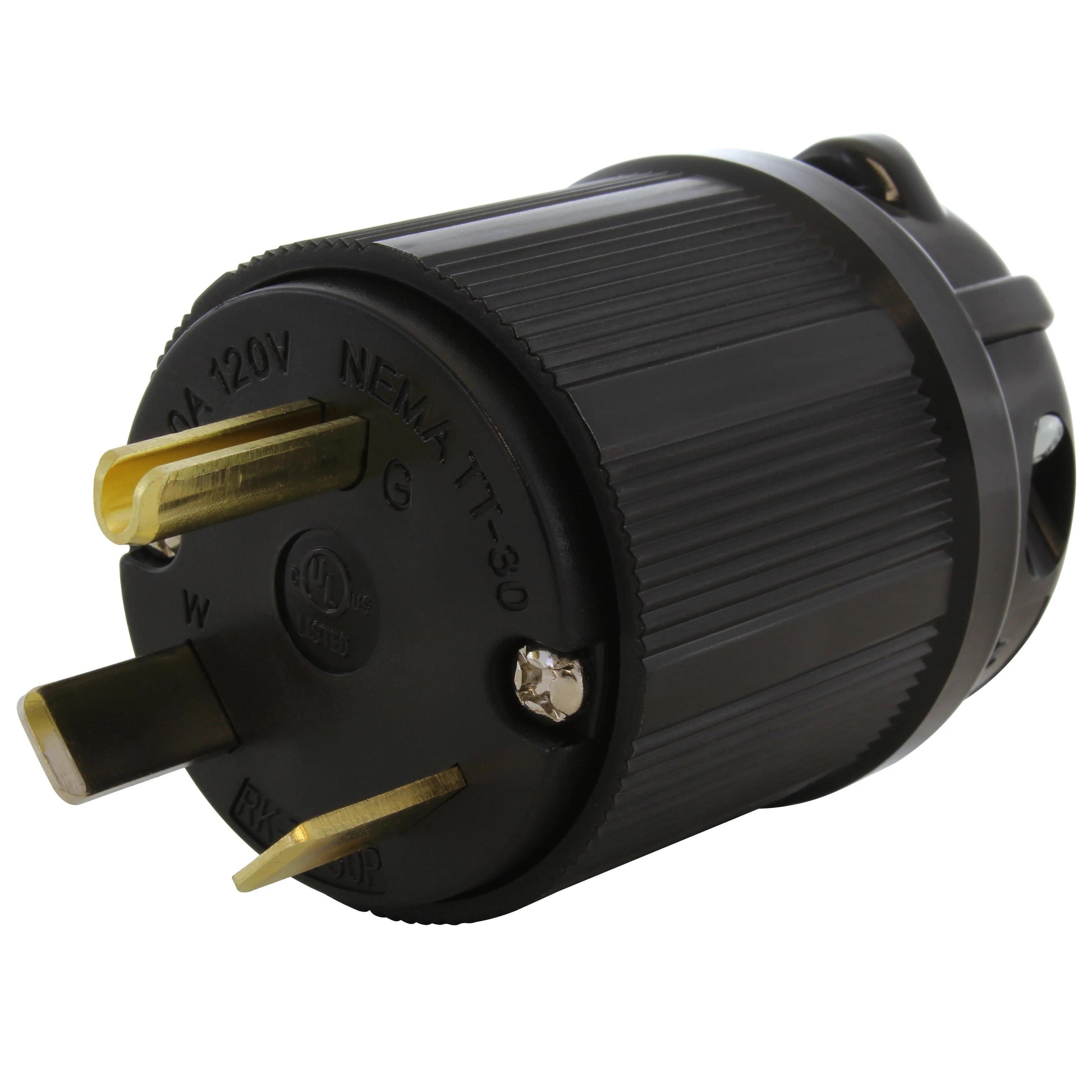AC Connectors ASTT30P-S AC WORKS® NEMA TT-30P Clavija de conexión, hojas macho 30A 125V