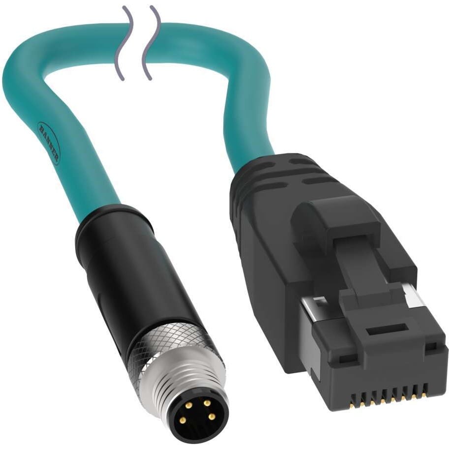 Banner Engineering Corporation BCD-M8M-RJ45-1 BCD Circular de 04 pos macho a RJ45, 8p4c 3.28' (1.00m)