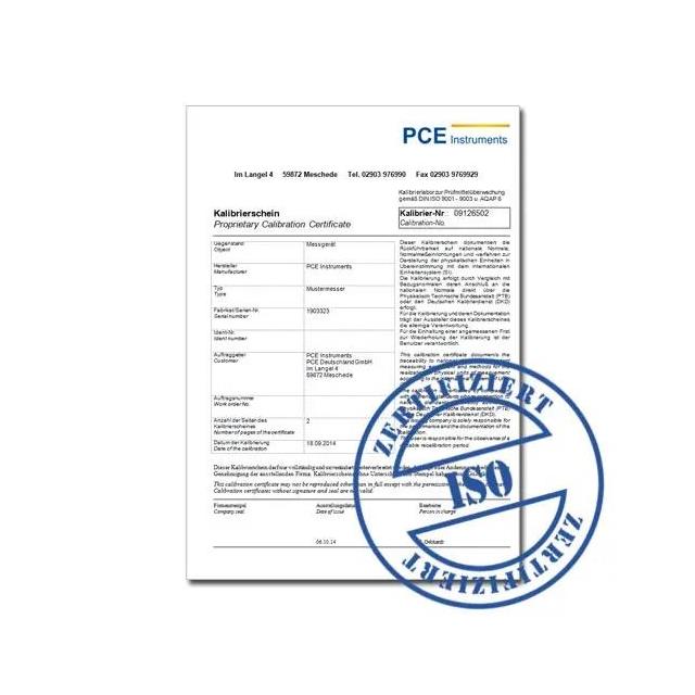 PCE Instruments CAL-PM - Especializados Servicio de calibración