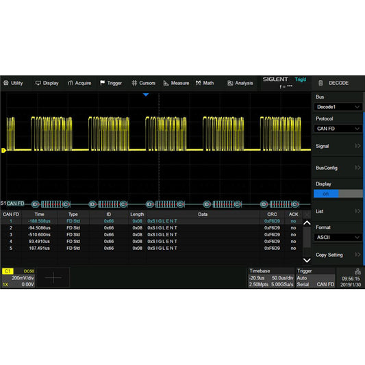 Siglent Technologies NA, Inc. SDS-5000X-CANFD - Osciloscopio Decode Activation License
