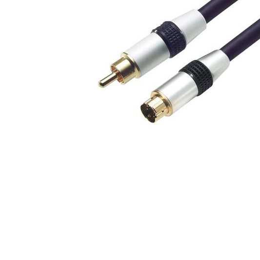 L-com CCD144MR-25 - MiniDIN 4 pos macho a clavija de teléfono (RCA) 25.00' (7.62m)