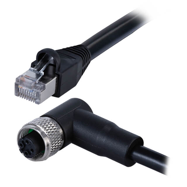 Same Sky (Formerly CUI Devices) CDM1261-04D-01FRA-1M-RJ45-67 CDM1261 Circular 04 pos hembra a RJ45, 8p4c, ángulo recto 3.28' (1.00m)