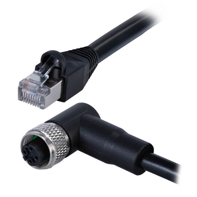 Same Sky (Formerly CUI Devices) CDM1261-04D-01FRA-2M-RJ45-67 CDM1261 Circular 04 pos hembra a RJ45, 8p4c, ángulo recto 6.56' (2.00m)
