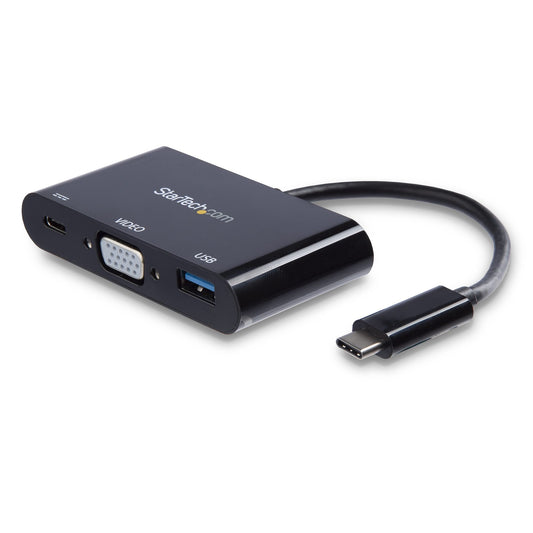StarTech.com CDP2VGAUACP - Clavija USB C macho a DisplayPort hembra y USB C hembra 0.46' (139.7mm)