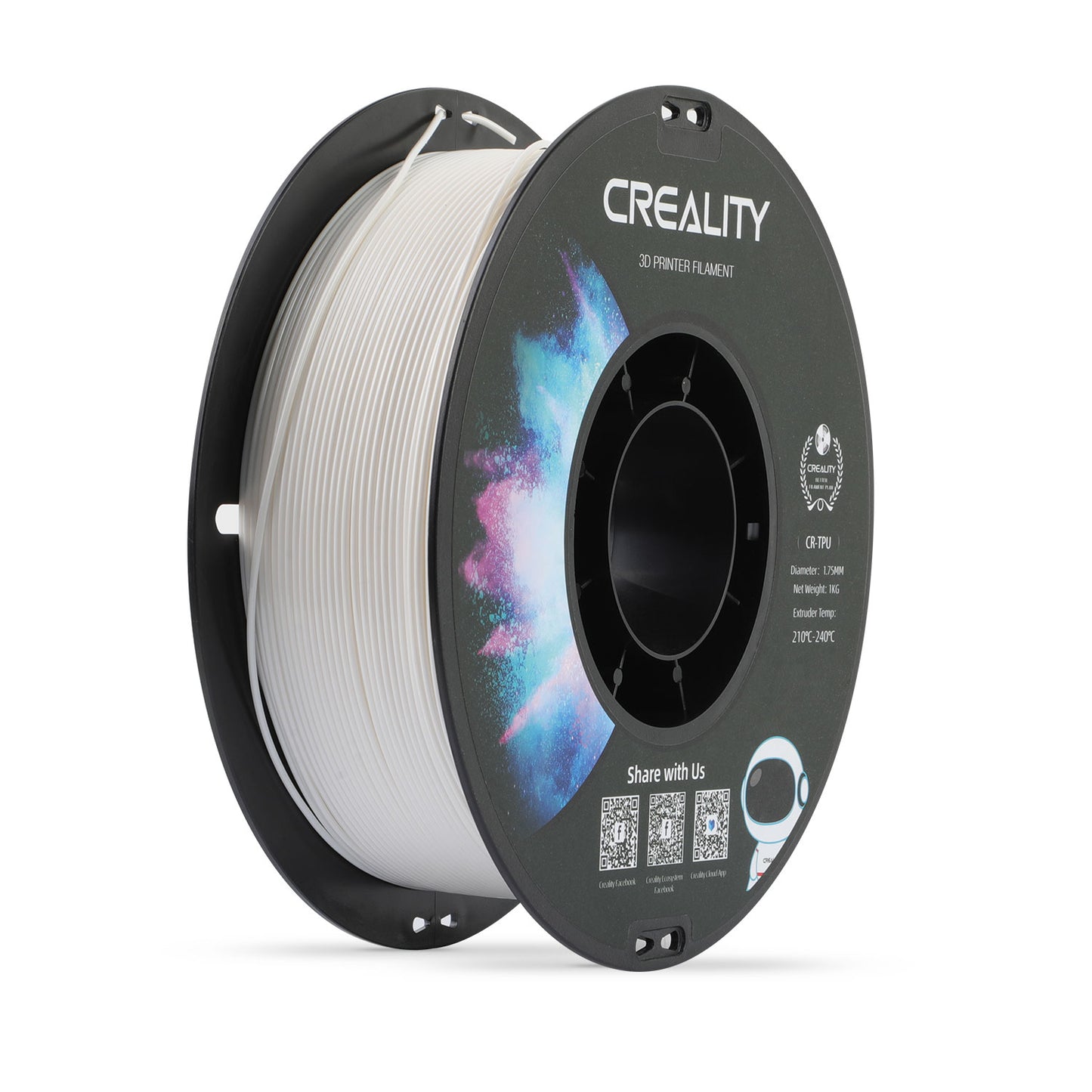 Creality 3D CR-TPU WHITE 1KG - TPU (Poliuretano termoplástico) Blanco