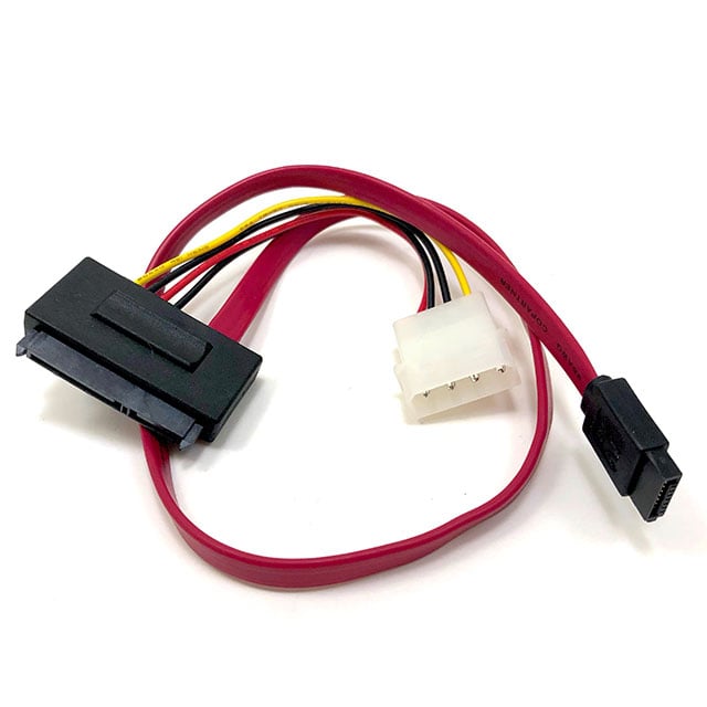 Micro Connectors, Inc. F03-155 - Conector de 07 pos. SATA hembra a hembra; conector de 15 pos. SATA hembra a conector de 04 pos. rectangular 1.50' (457.2mm)