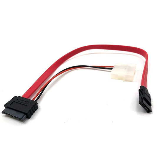 Micro Connectors, Inc. F03-160 - Conector de 7 pos. SATA hembra a hembra; conector de 12 pos. SATA hembra a conector de 2 pos. rectangular 1.00' (304.8mm)